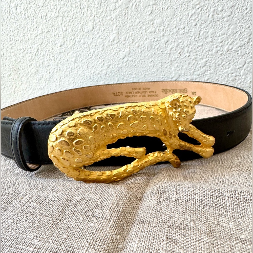 Gail Labelle leather leopard buckle belt - Picture 3 of 9
